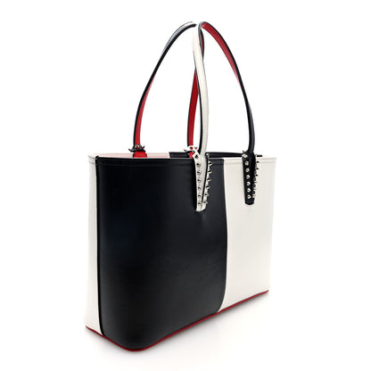 Christian Louboutin Calfskin Empire Spikes Small Bi-Color East West Cabata Tote Black White 4 of 11