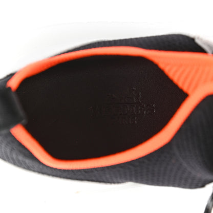 Hermes Technical Canvas Calfskin Womens Duel Sneakers 36 White Black 7 of 10