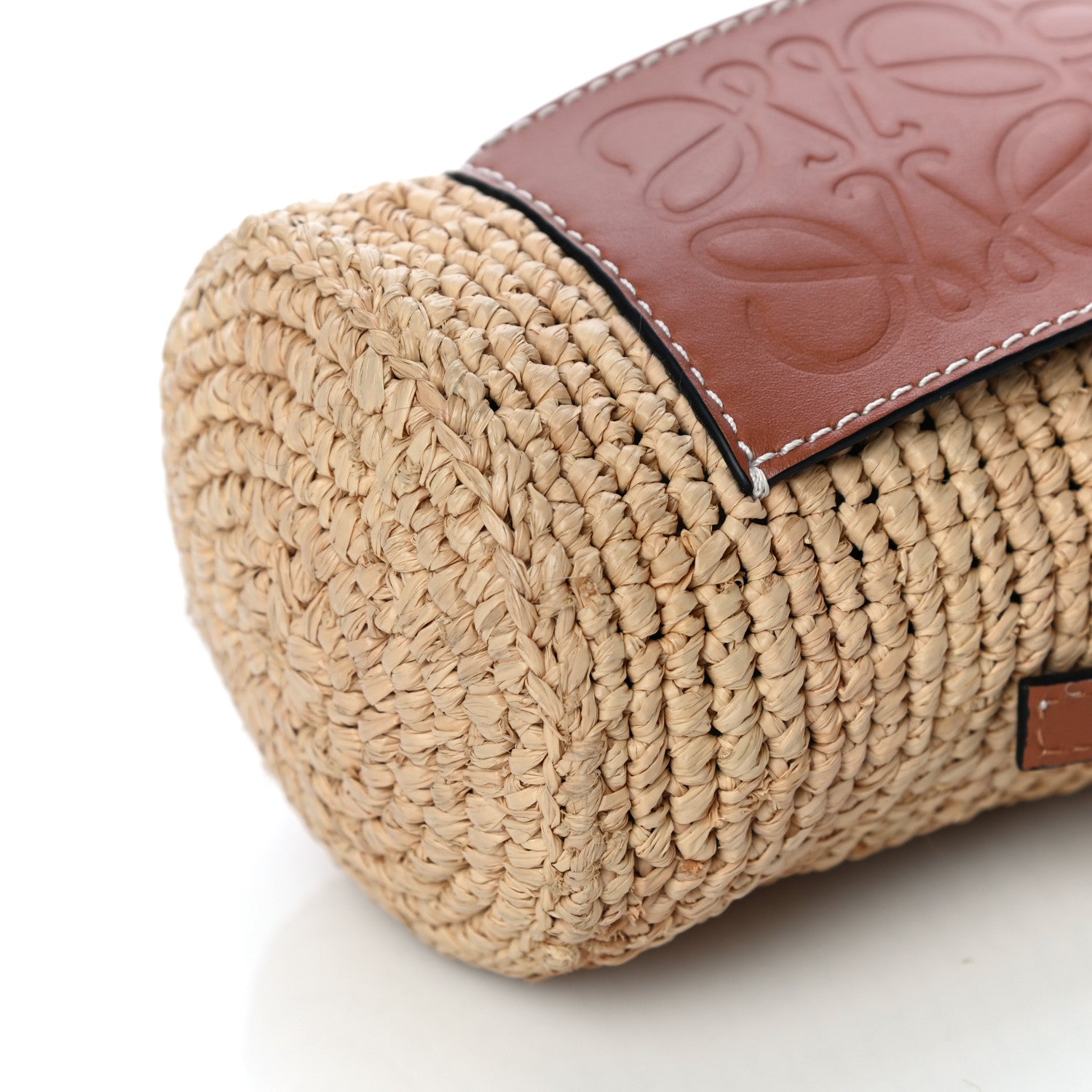 Loewe Calfskin Raffia Paulas Ibiza Bucket Bag Natural Tan 9 of 9