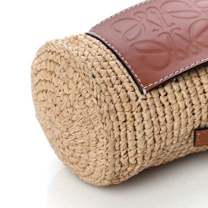 Loewe Calfskin Raffia Paulas Ibiza Bucket Bag Natural Tan 9 of 9