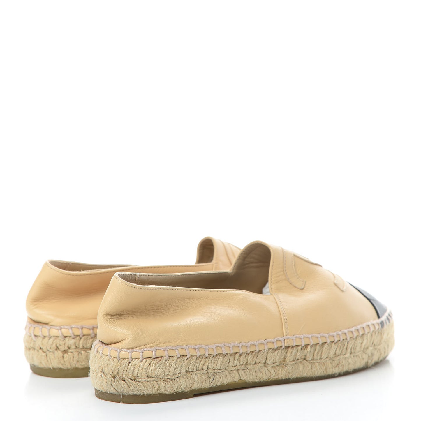 Lambskin CC Espadrilles 37 Beige Black