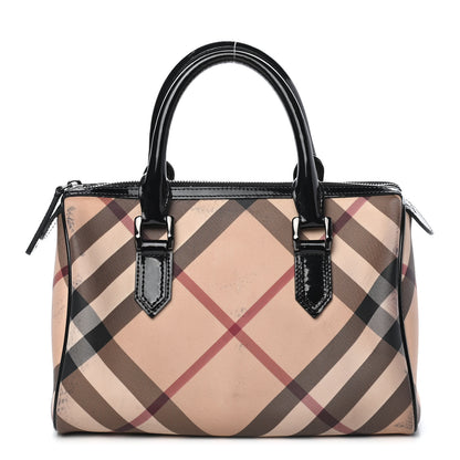 Burberry Supernova Check Patent Small Chester Bowling Bag Black 1 of 13