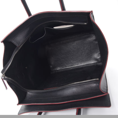 Celine Smooth Calfskin Mini Luggage Black Pink Trim 5 of 27