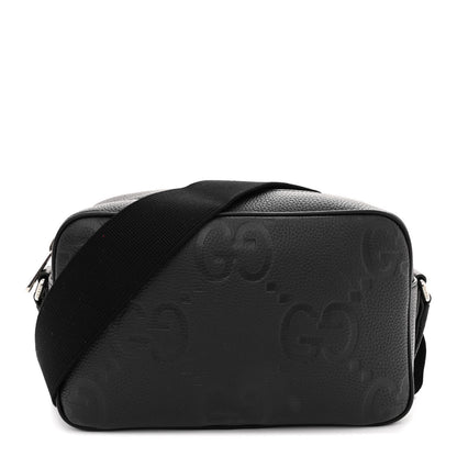 Gucci Piuma Calfskin Jumbo GG Embossed Medium Messenger Bag Black 1 of 11