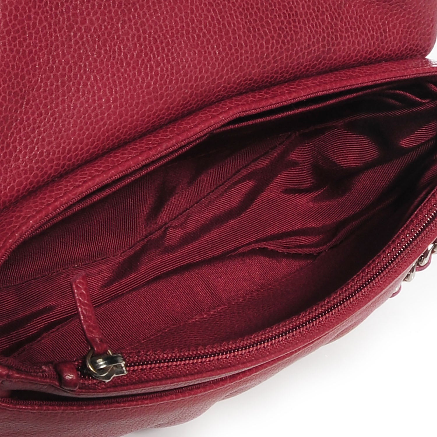 Chanel Caviar Half Moon Wallet On Chain WOC Red 6 of 9