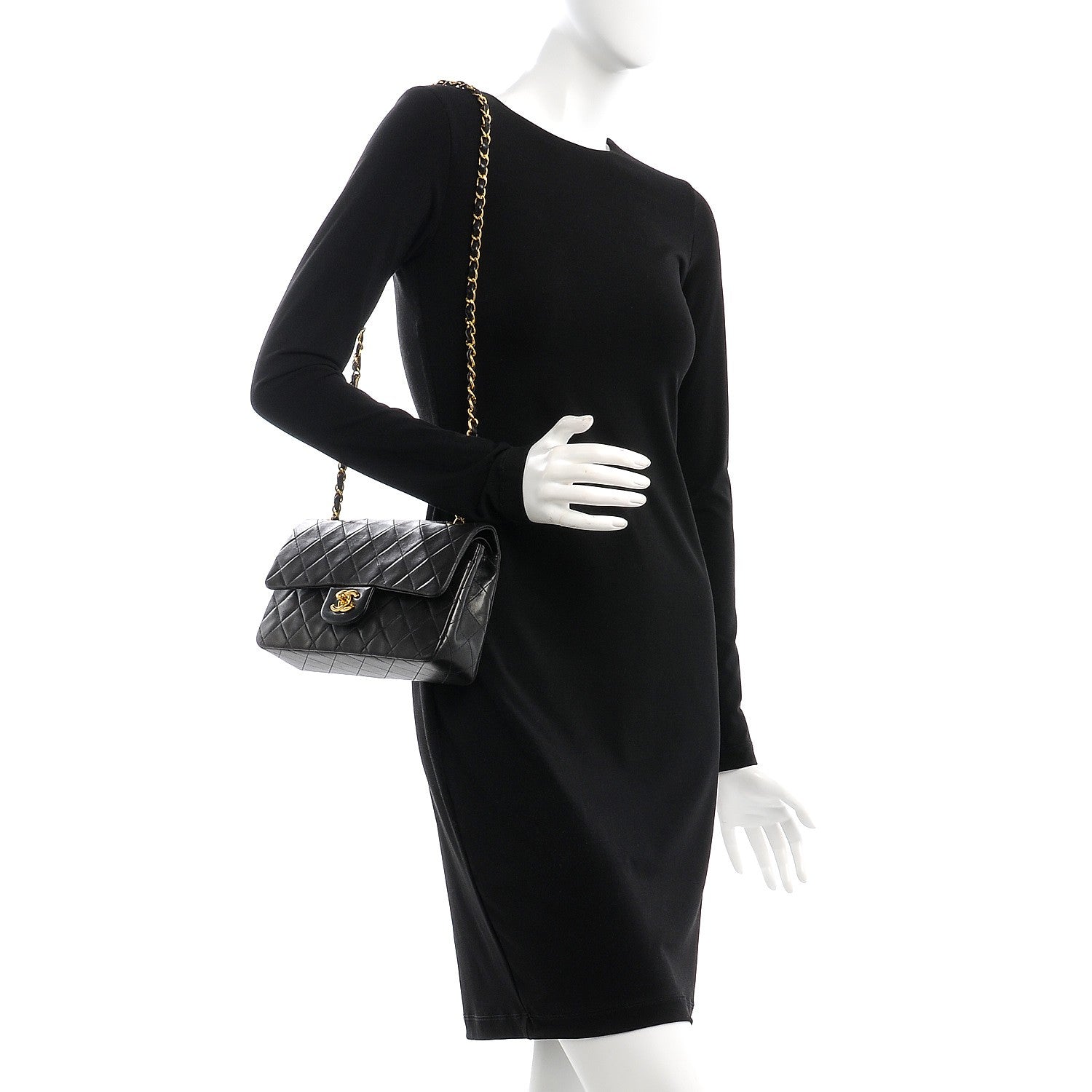 Chanel Lambskin Quilted Small Double Flap Black 2 of 8