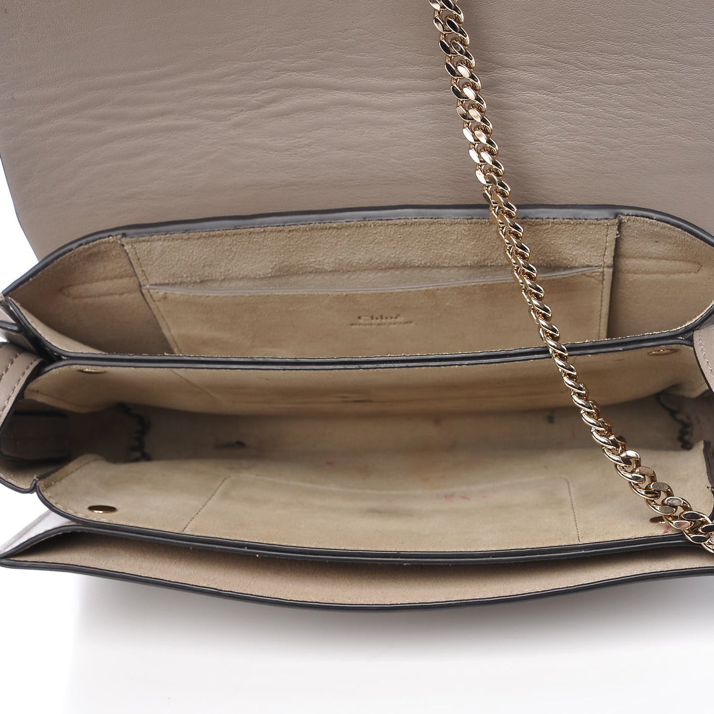 Suede Calfskin Small Faye Shoulder Bag Motty Grey