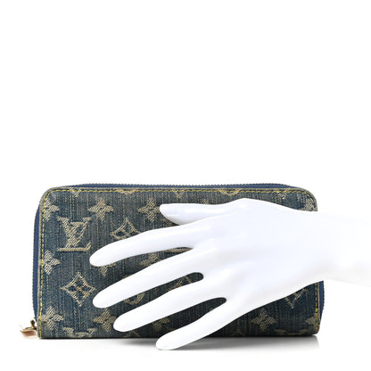 Louis Vuitton Monogram Denim Zippy Wallet Blue 2 of 8