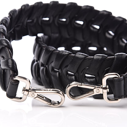 Fendi Vitello Dolce Shiny Nappa Lace Up Strap You Black 3 of 3