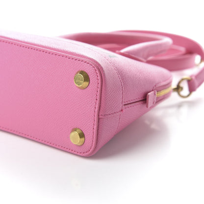 Balenciaga Signature Grained Calfskin Logo XXS Ville Top Handle Bag Rose Bubblegum Black 7 of 9