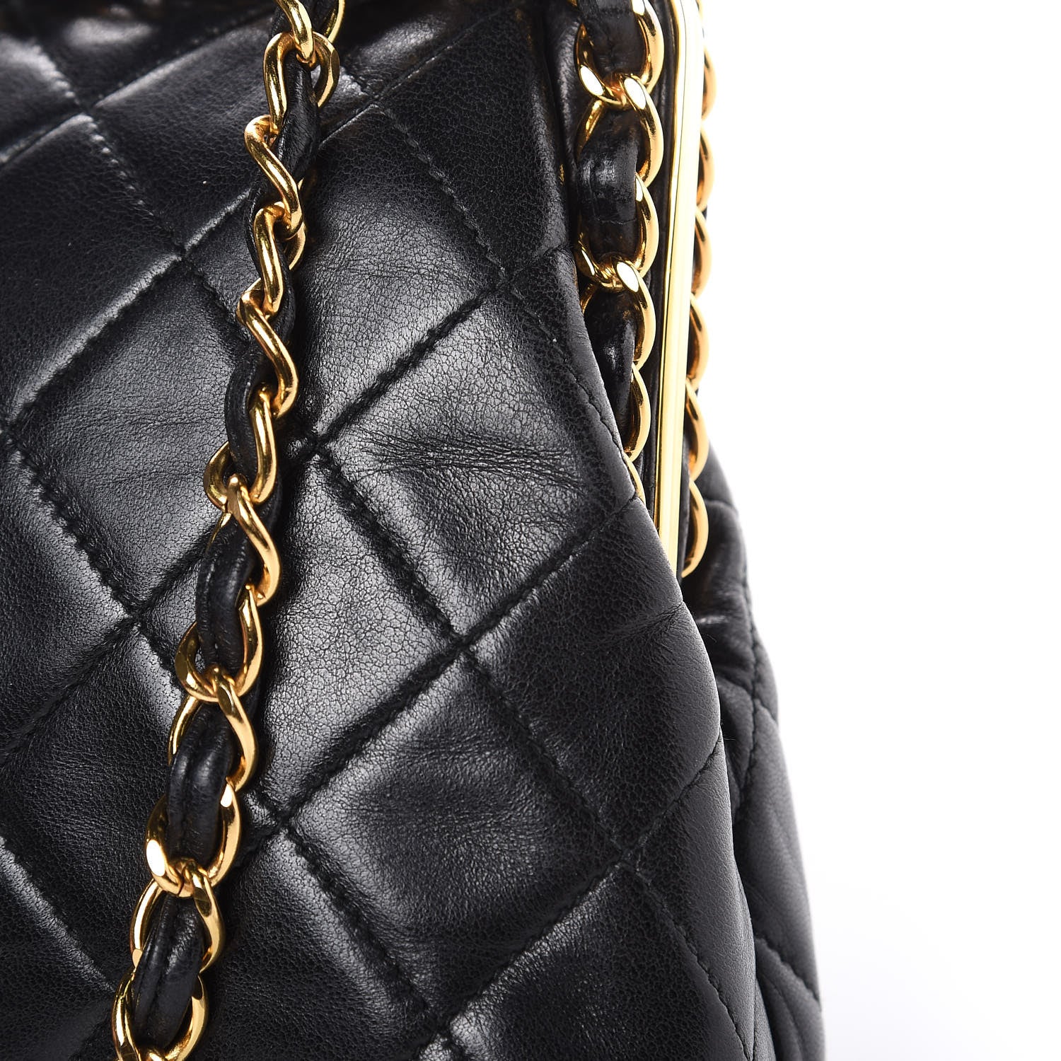Chanel Lambskin Quilted Small Kisslock Evening Bag Black 15 of 15