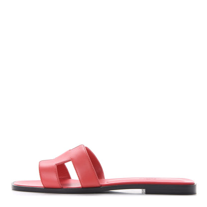Hermes Calfskin Oran Sandals 40 Rose Cotinga 1 of 9