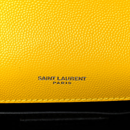 Saint Laurent Patent Grain de Poudre Small Monogram Kate Satchel Mimosa 6 of 10