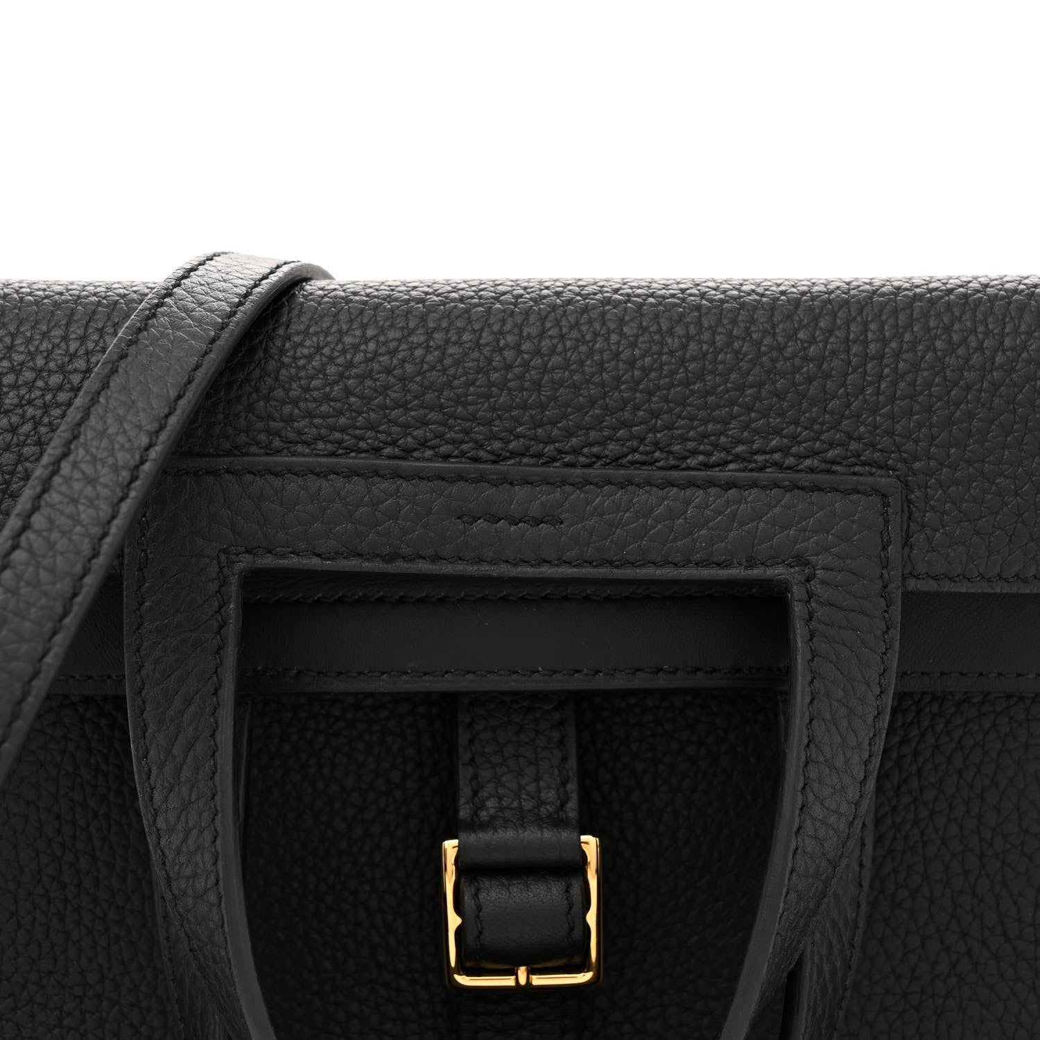 Hermes Taurillon Clemence Halzan 25 Black 7 of 11