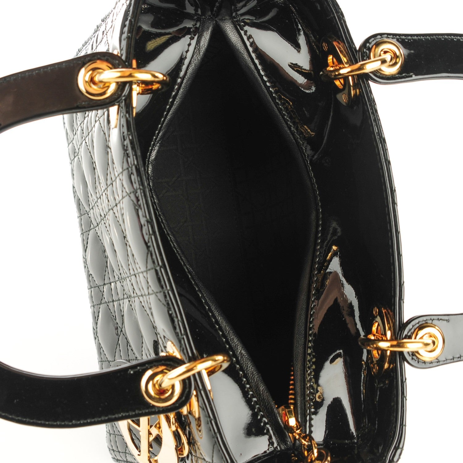 Christian Dior Patent Cannage Medium Lady Dior Black 5 of 8