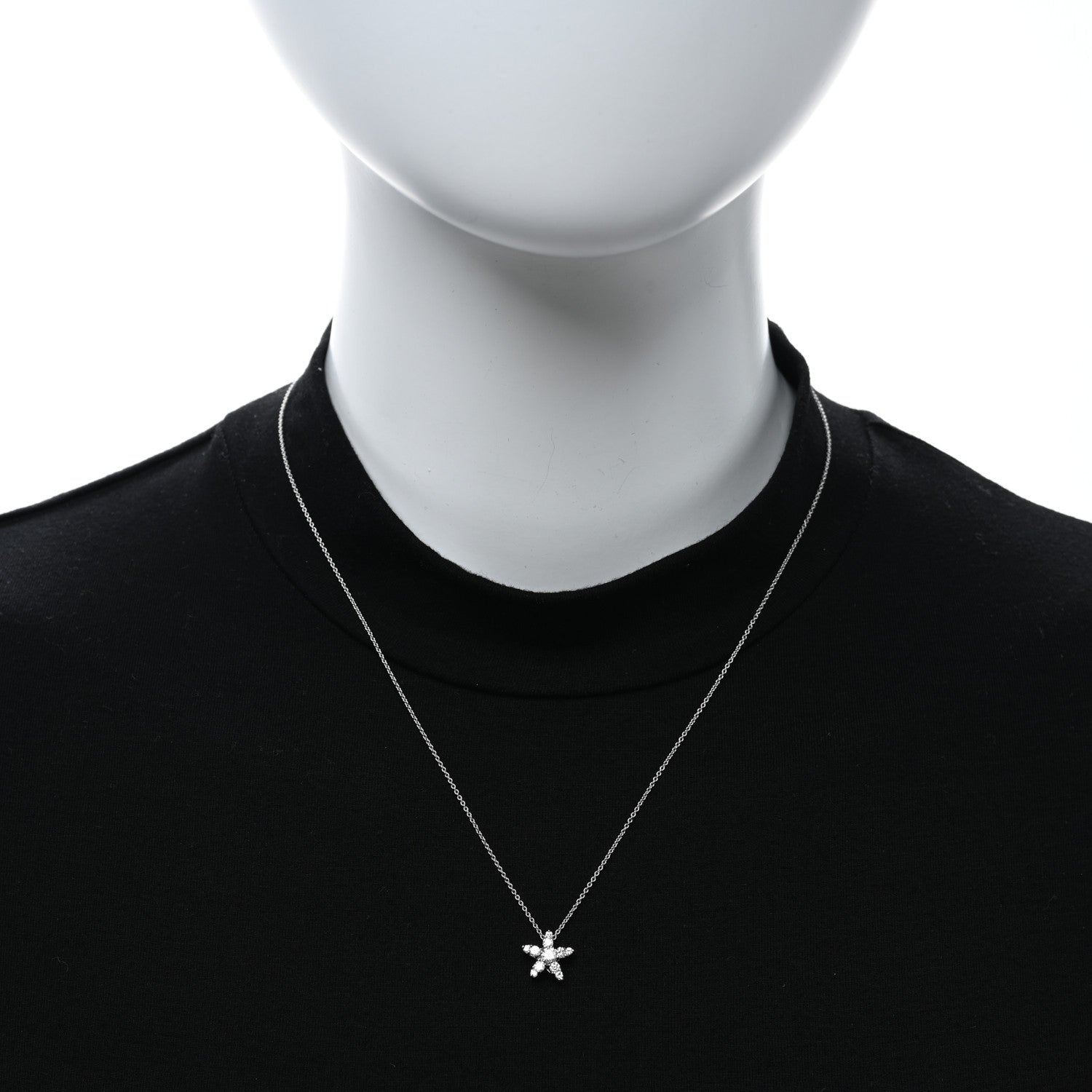 Roberto Coin 18K White Gold Diamond Tiny Treasures Star Pendant Necklace 2 of 5