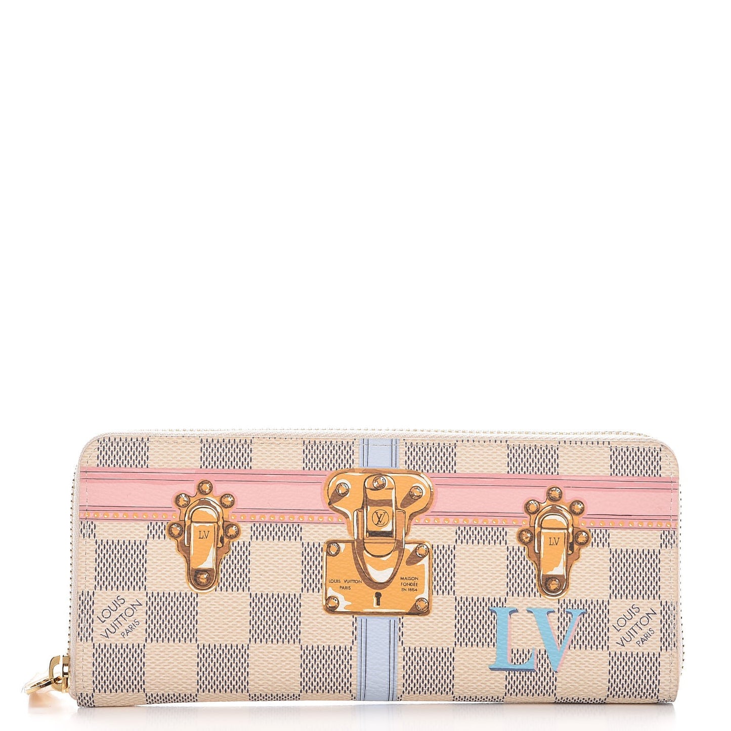 Damier Azur Summer Trunks Clemence Wallet