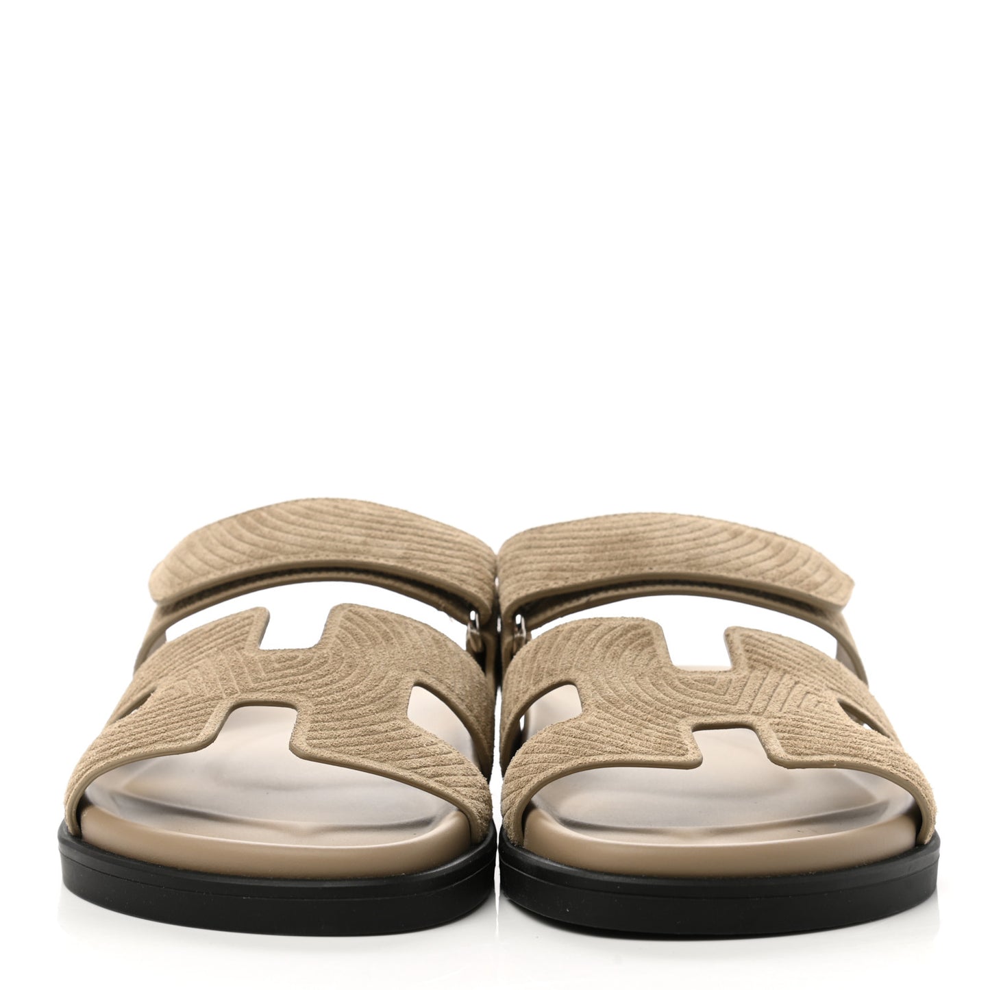 Suede Goatskin Chaine d'Ancre Womens Chypre Sandals 37 Beige Sable