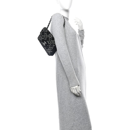Chanel Tweed CC Cruise Small Chain Flap Black Silver 2 of 19