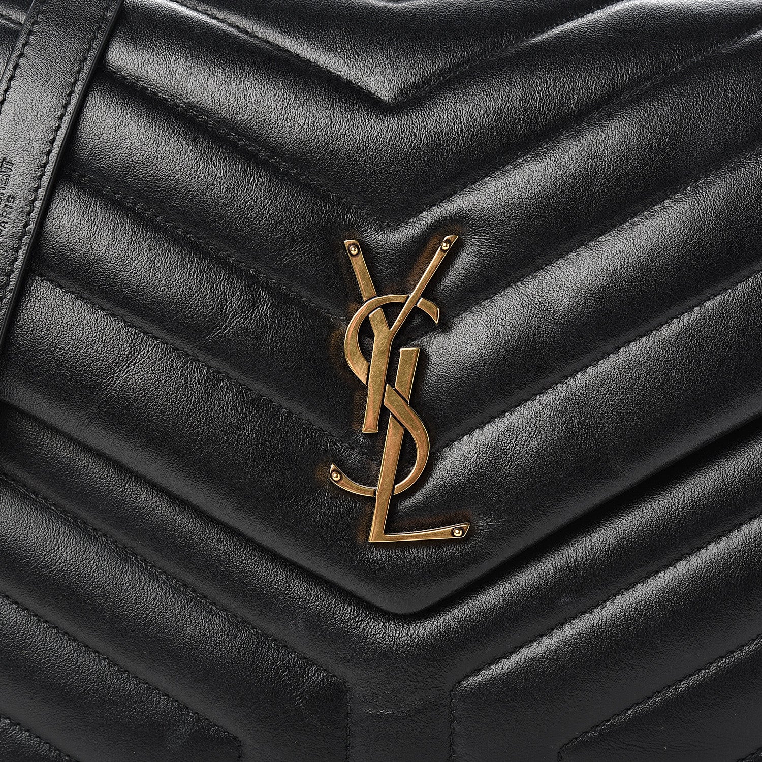 Saint Laurent Calfskin Y Quilted Monogram Medium Loulou Chain Satchel Black 11 of 11