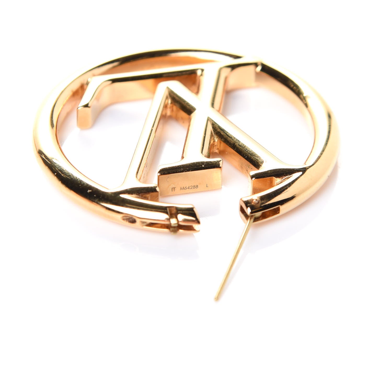 Louis Vuitton Metal Louise Hoop Earrings Gold 4 of 4