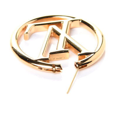 Louis Vuitton Metal Louise Hoop Earrings Gold 4 of 4