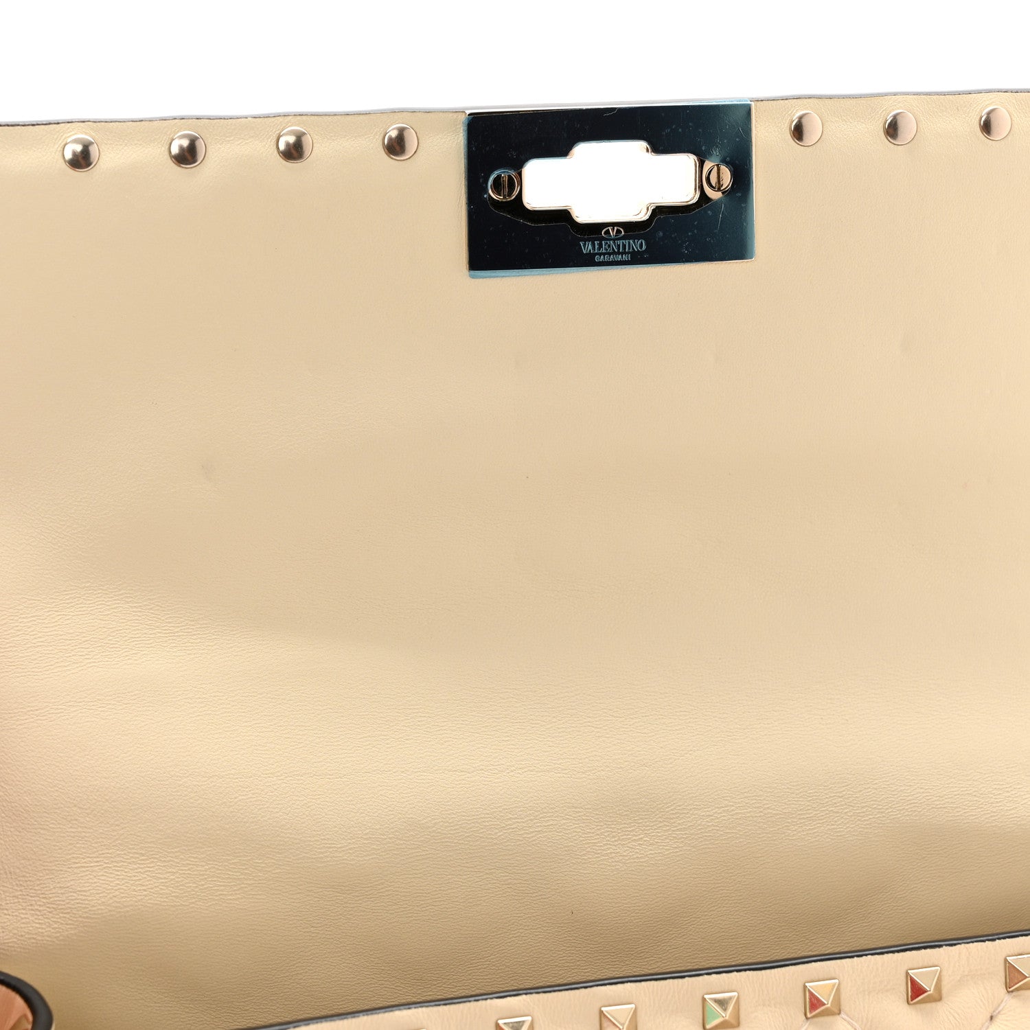 Valentino Garavani Nappa Medium Rockstud Spike Shoulder Bag Light Ivory 10 of 10