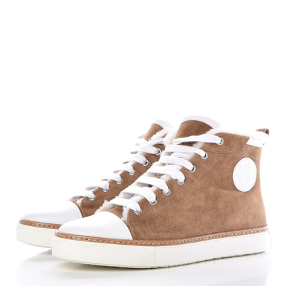 Hermes Suede Shearling Womens Jimmy High Top Sneakers 41 3 of 7