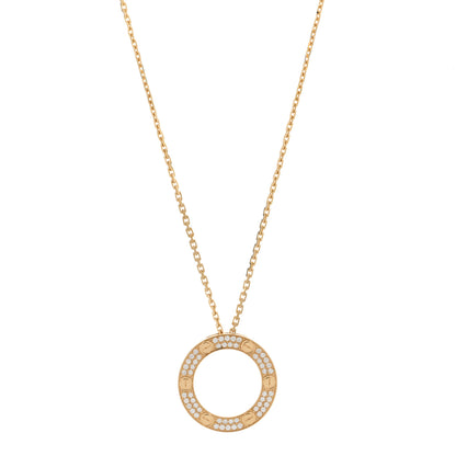 Cartier 18K Yellow Gold Diamond LOVE Paved Necklace 1 of 4