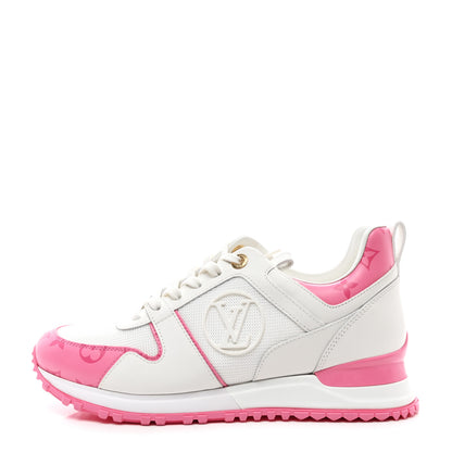 Louis Vuitton Calfskin Monogram Run Away Sneakers 38.5 White Pink 1 of 8