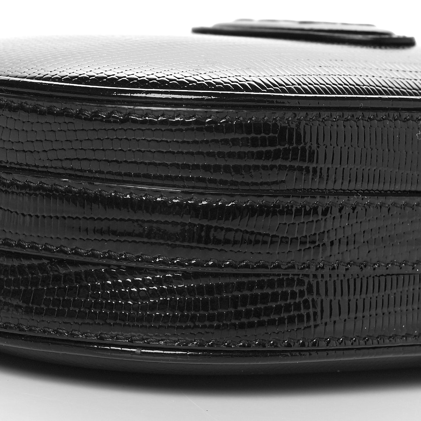Calfskin Lizard Embossed Le 61 Camera Bag Black