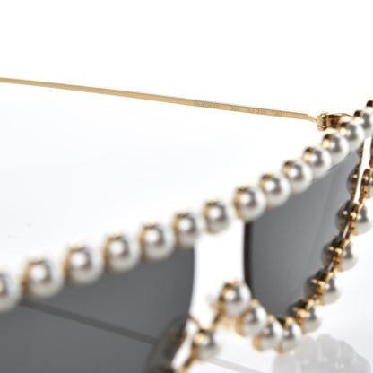 Gucci Metal Pearl Cat Eye Sunglasses GG0364S Gold 6 of 7