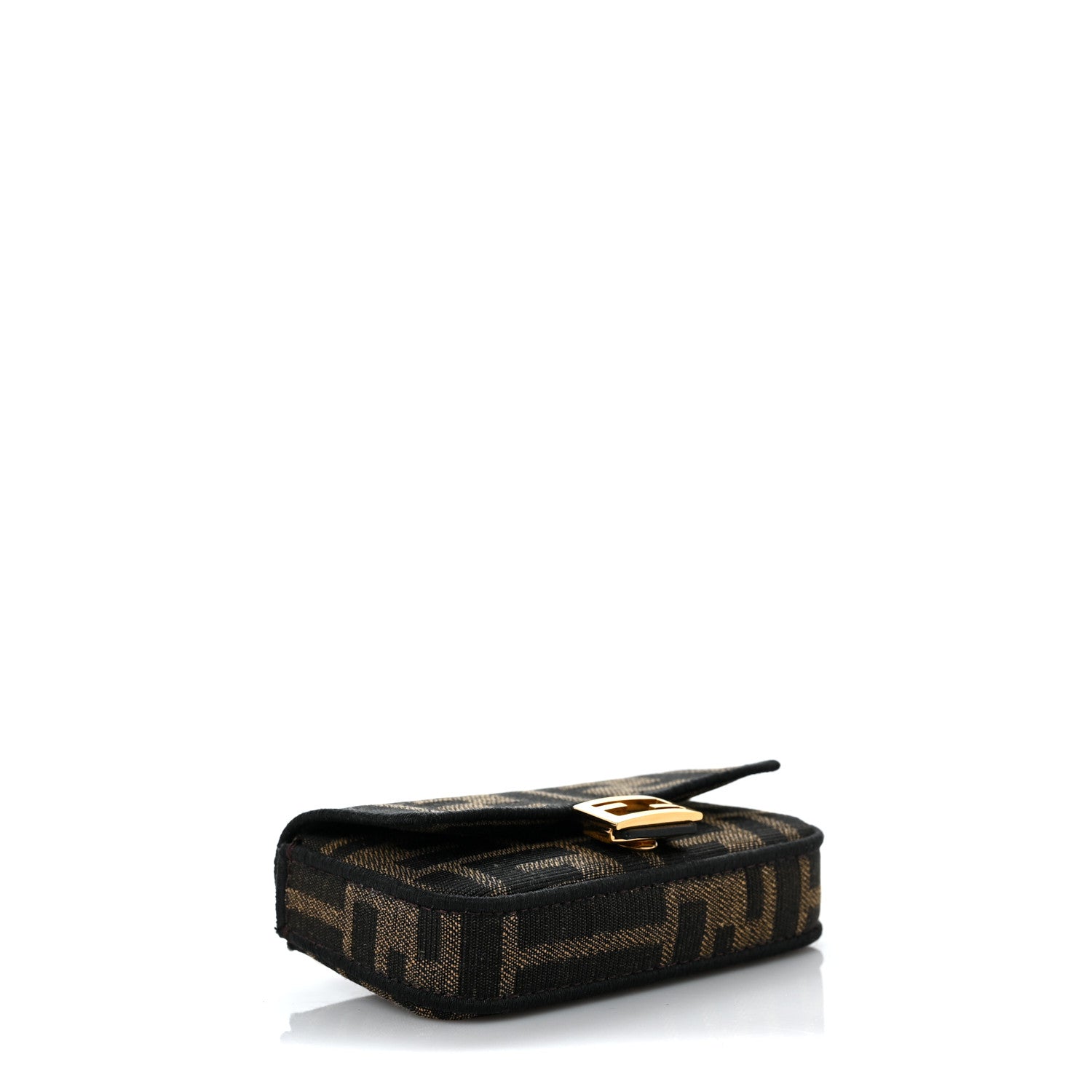 Fendi Fabric Jacquard FF 1974 Nano Baguette Charm Tobacco Moro Black 3 of 7