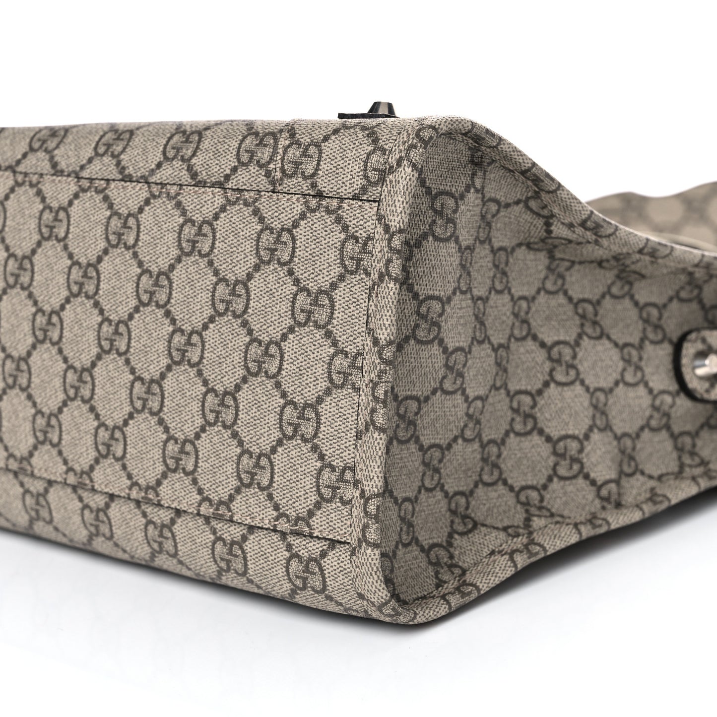 X GUCCI GG Supreme Monogram Neo Classic Silver Hardware City Beige Ebony