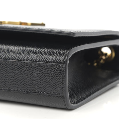 Saint Laurent Grain De Poudre Small Monogram Kate Satchel Black 9 of 12