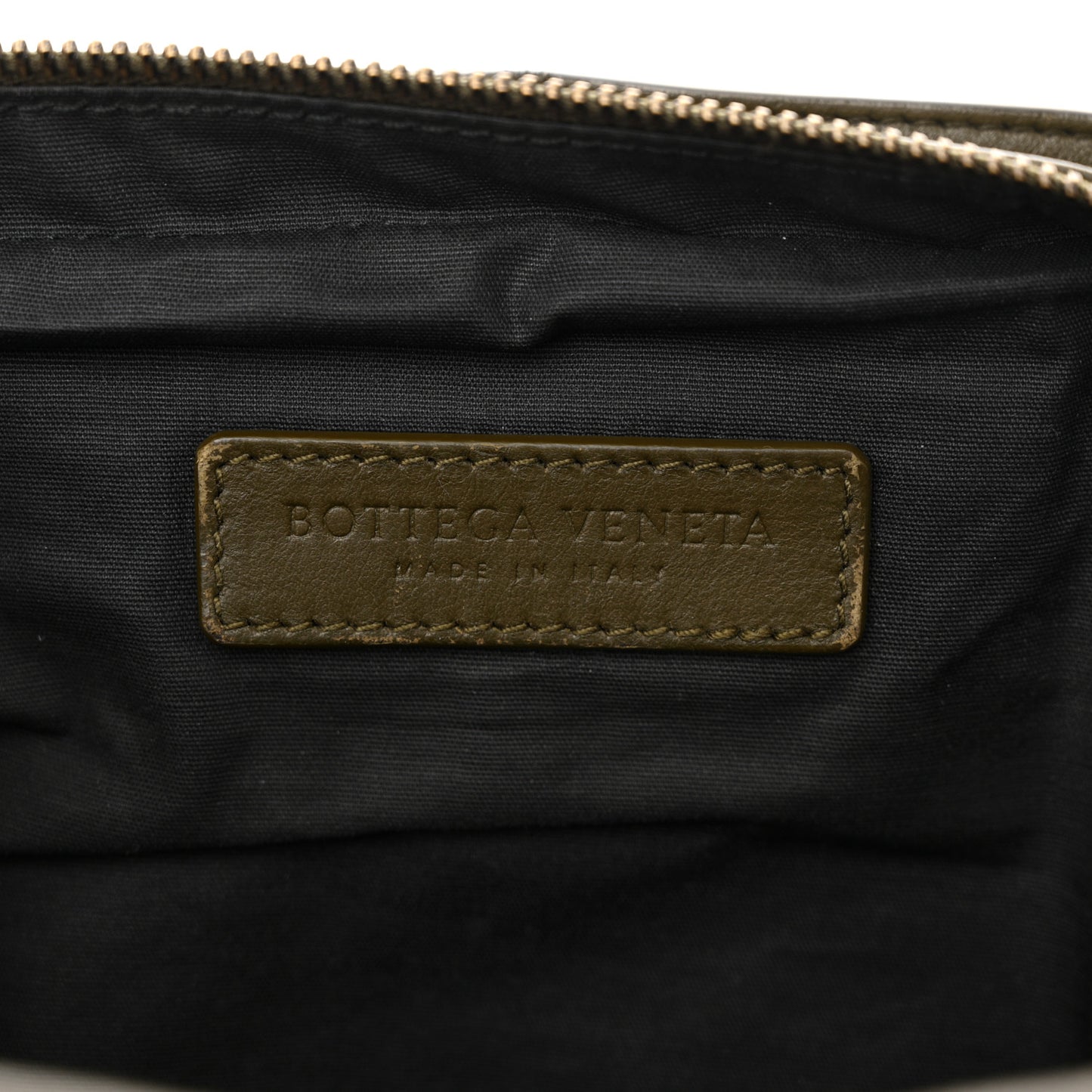 Nappa Intrecciato Belt Bag Khaki Black