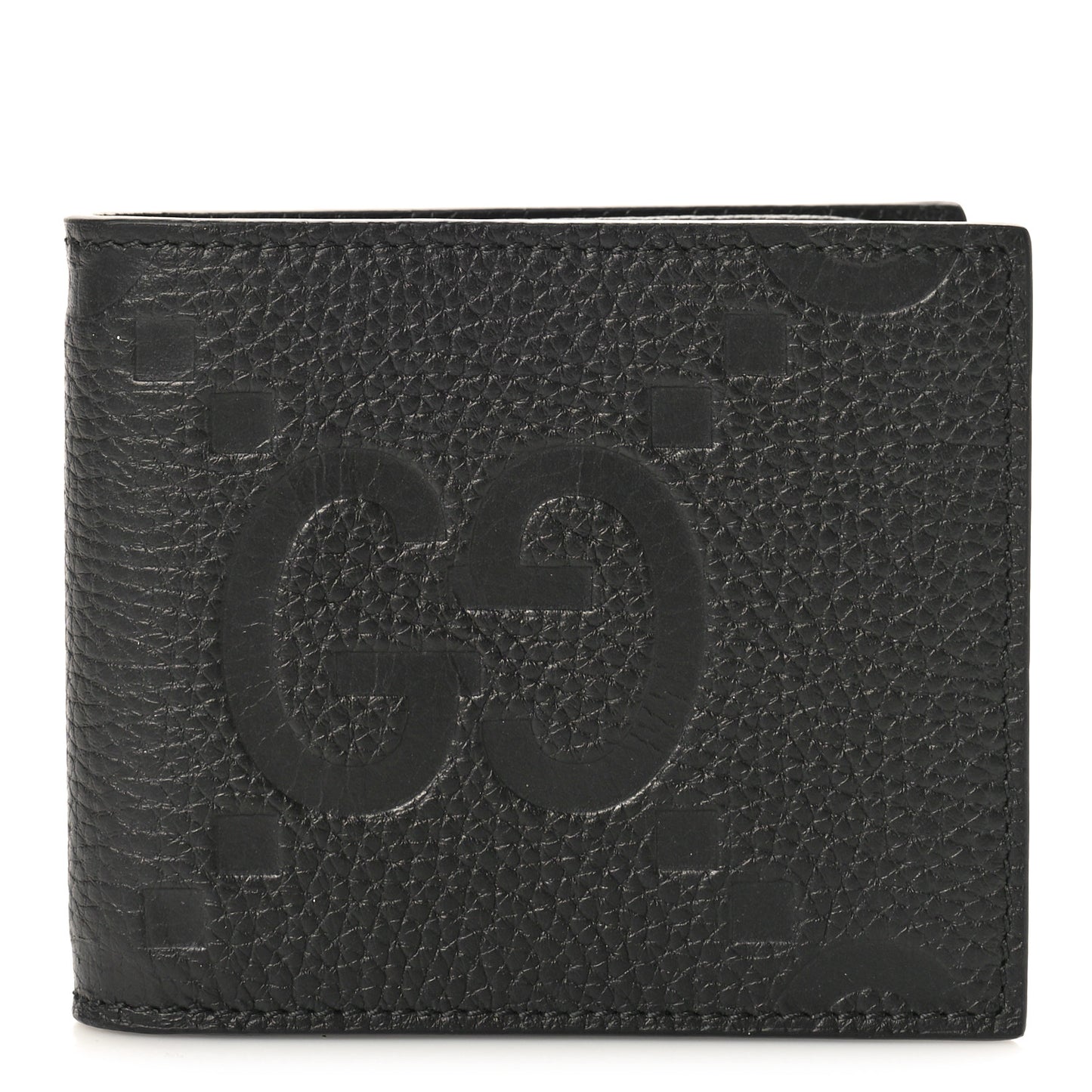 Piuma Calfskin Jumbo GG Embossed Wallet Black