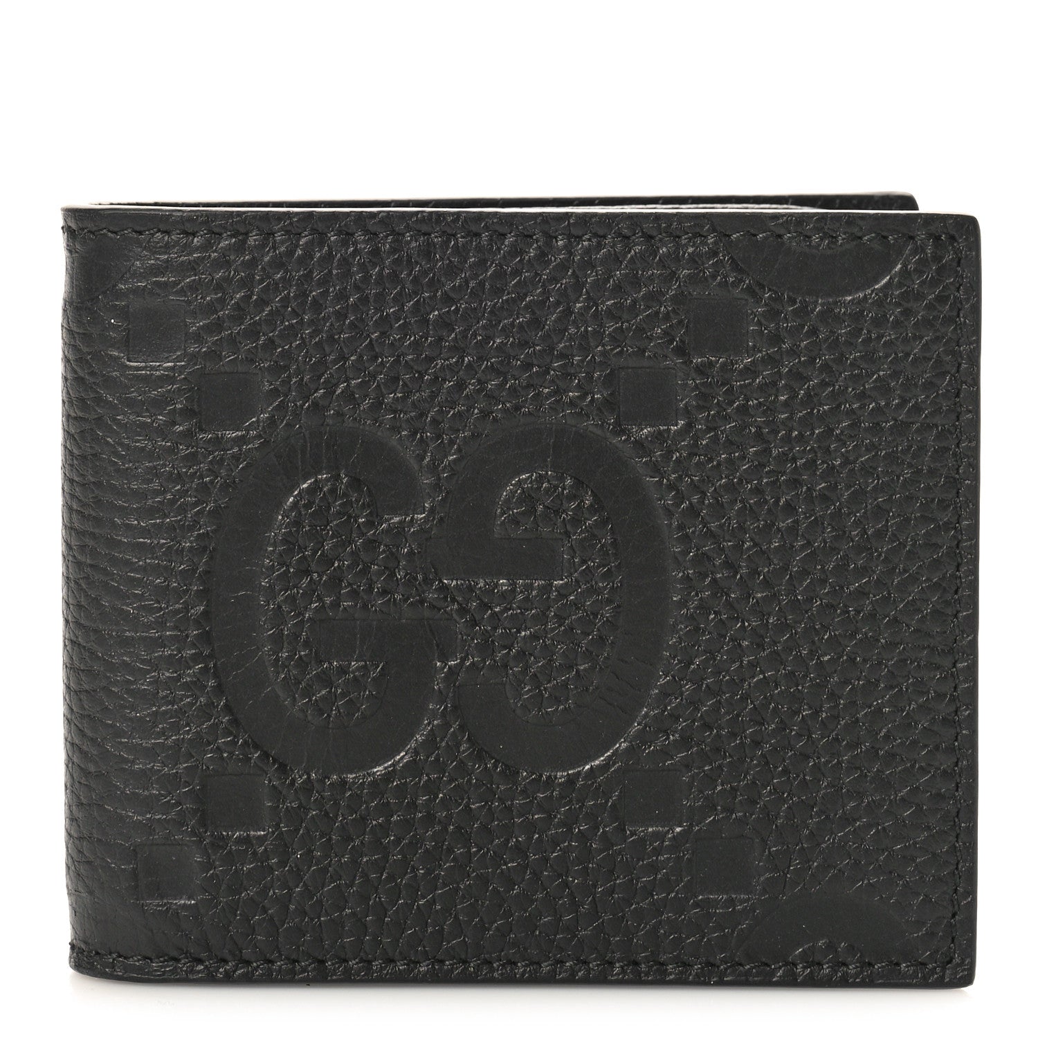 Gucci Piuma Calfskin Jumbo GG Embossed Wallet Black 1 of 7