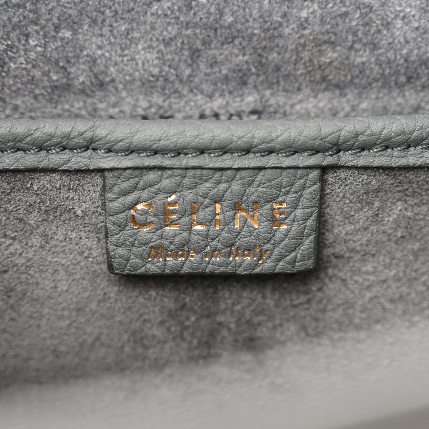 Drummed Calfskin Nano Luggage Kohl