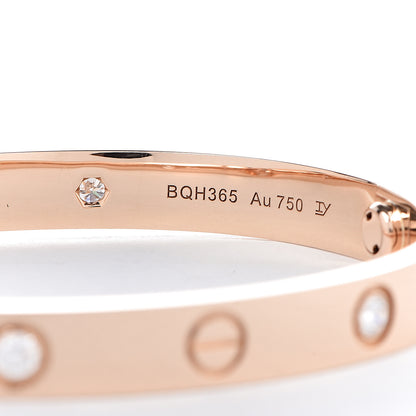 Cartier 18K Pink Gold 4 Diamond LOVE Bracelet 16 5 of 6
