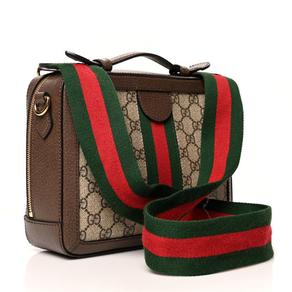 Gucci GG Supreme Monogram Web Small Ophidia Top Handle Shoulder Bag Brown 3 of 12