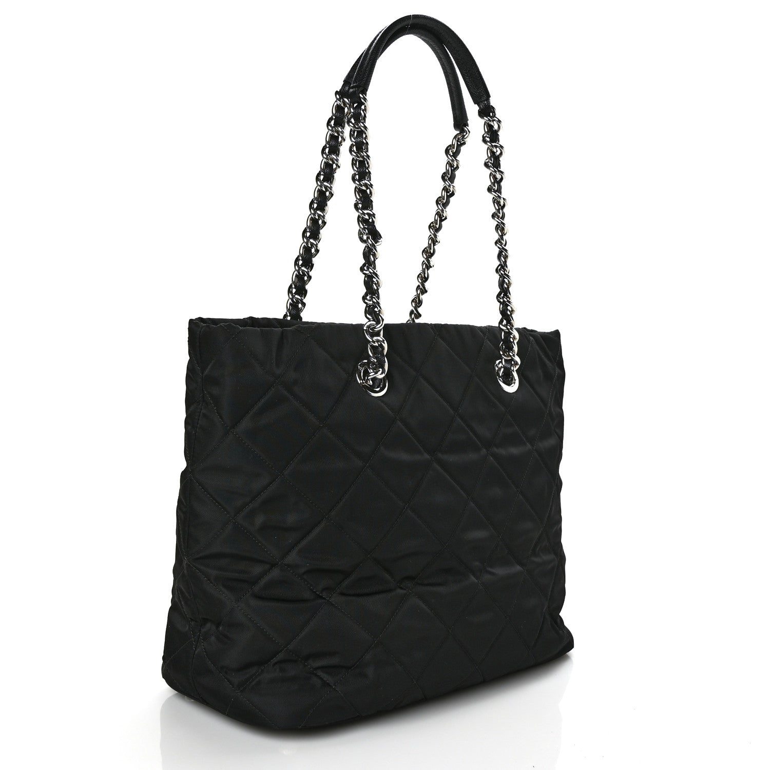 Prada Nylon Tessuto Impuntu Quilted Tote Black 2 of 7