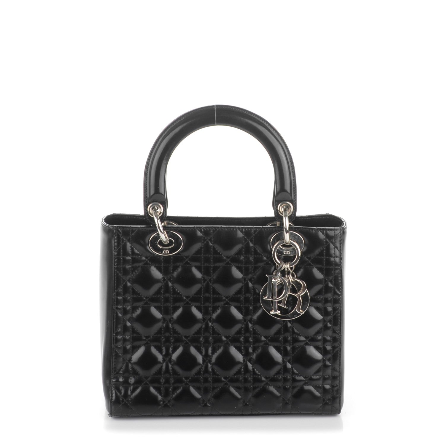 Christian Dior Patent Cannage Medium Lady Dior Black 1 of 9