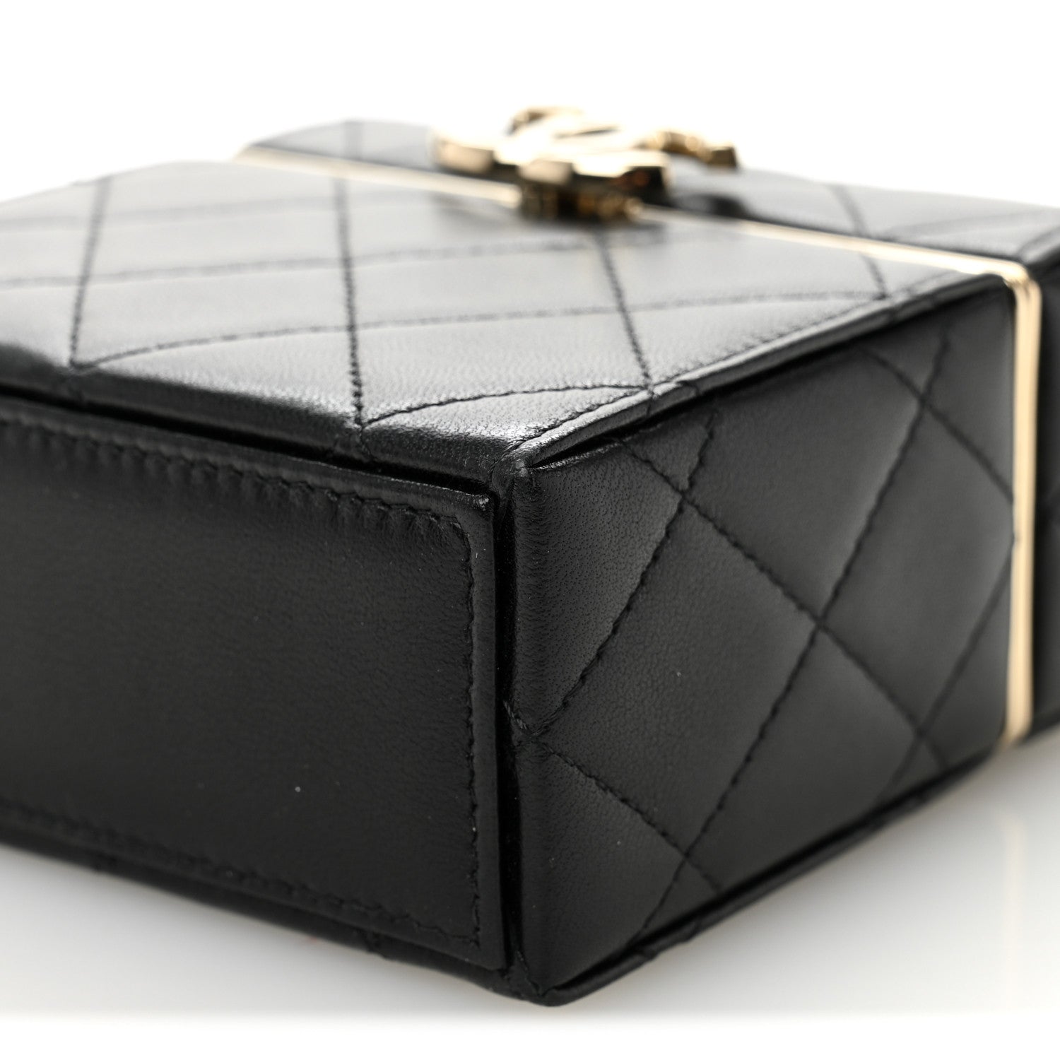 Chanel Lambskin Quilted Small Box With Chain Black 11 of 11