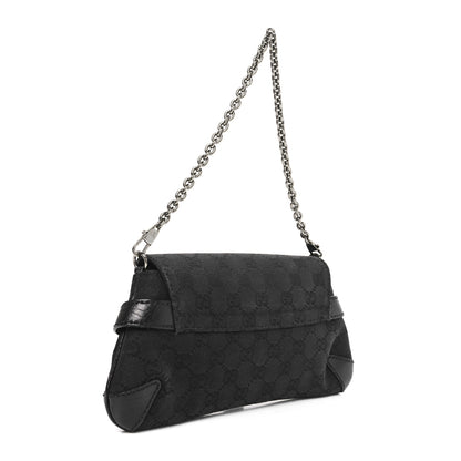 Gucci Monogram Horsebit Chain Clutch Black 3 of 10
