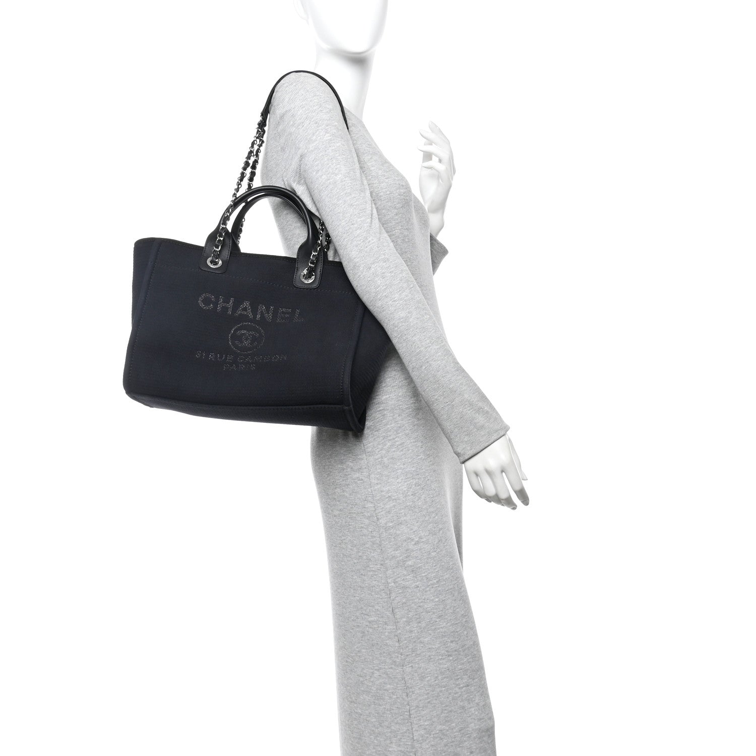Chanel Mixed Fibers Small Deauville Tote Black 2 of 10