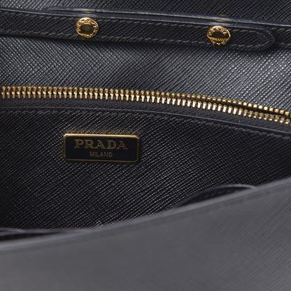 Prada Saffiano Bow Flap Wallet Black 6 of 11
