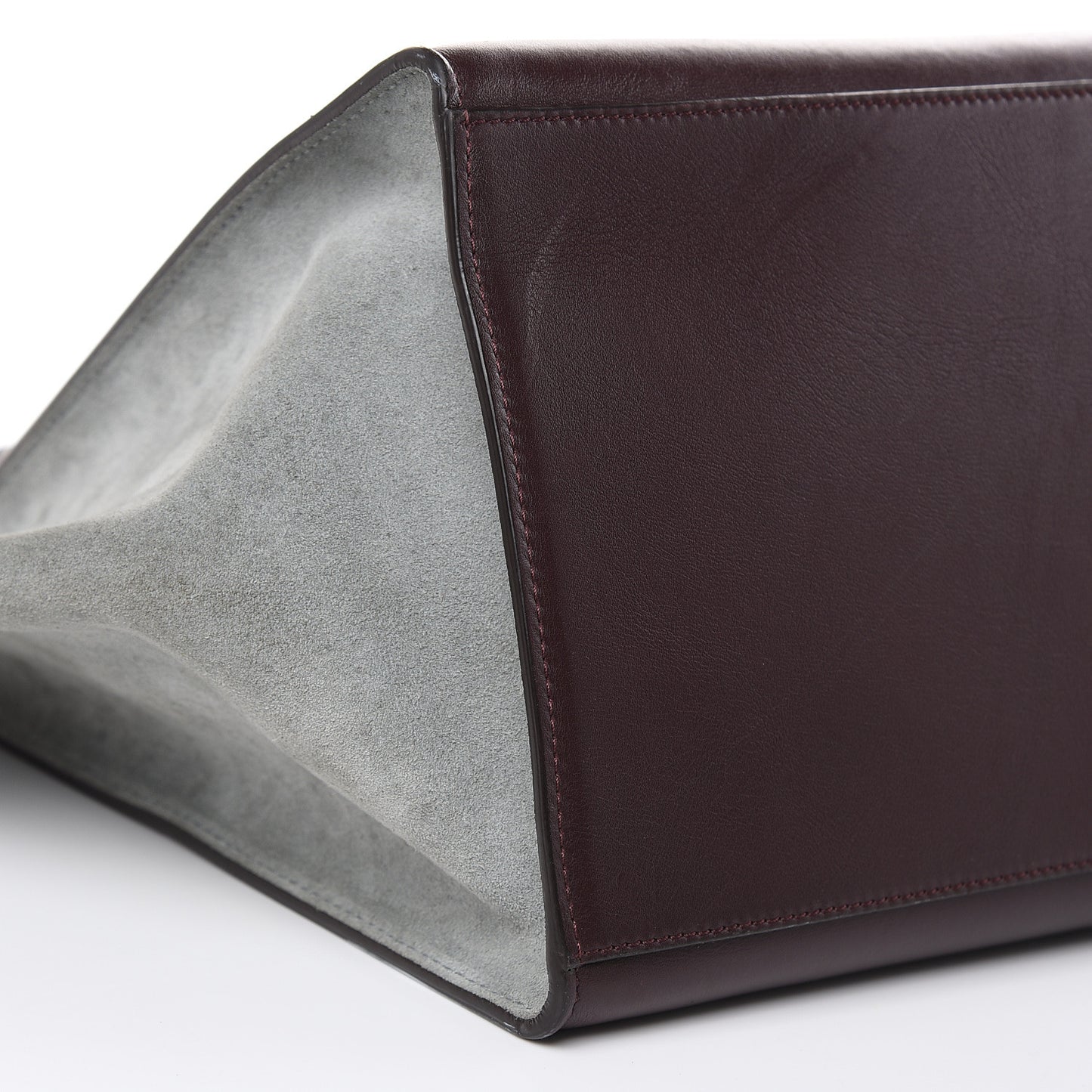 Calfskin Suede Large Tri-Color Trapeze Dark Grey