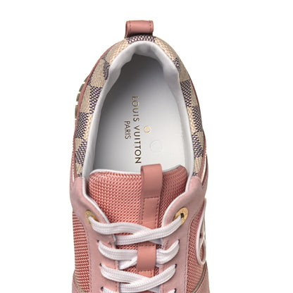 Louis Vuitton Suede Damier Azur Run Away Sneakers 38 Pink 6 of 7