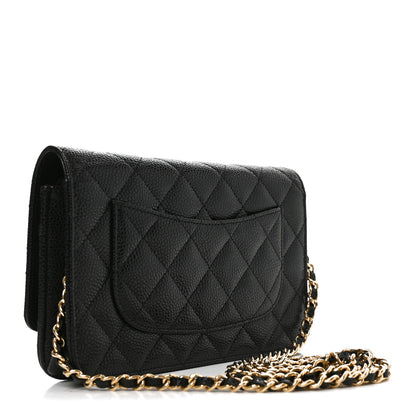 Chanel Caviar Quilted CC Turnlock Wallet On Chain WOC Black 3 of 12